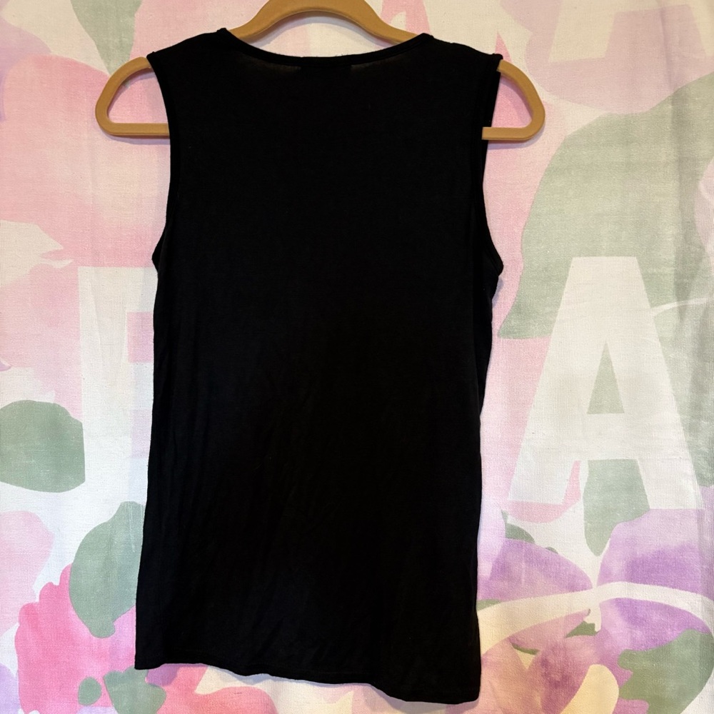 Spiral Direct Black Tank Top with Winged Horse Pegasus Unicorn Design Mythical M - Picture 4 of 8